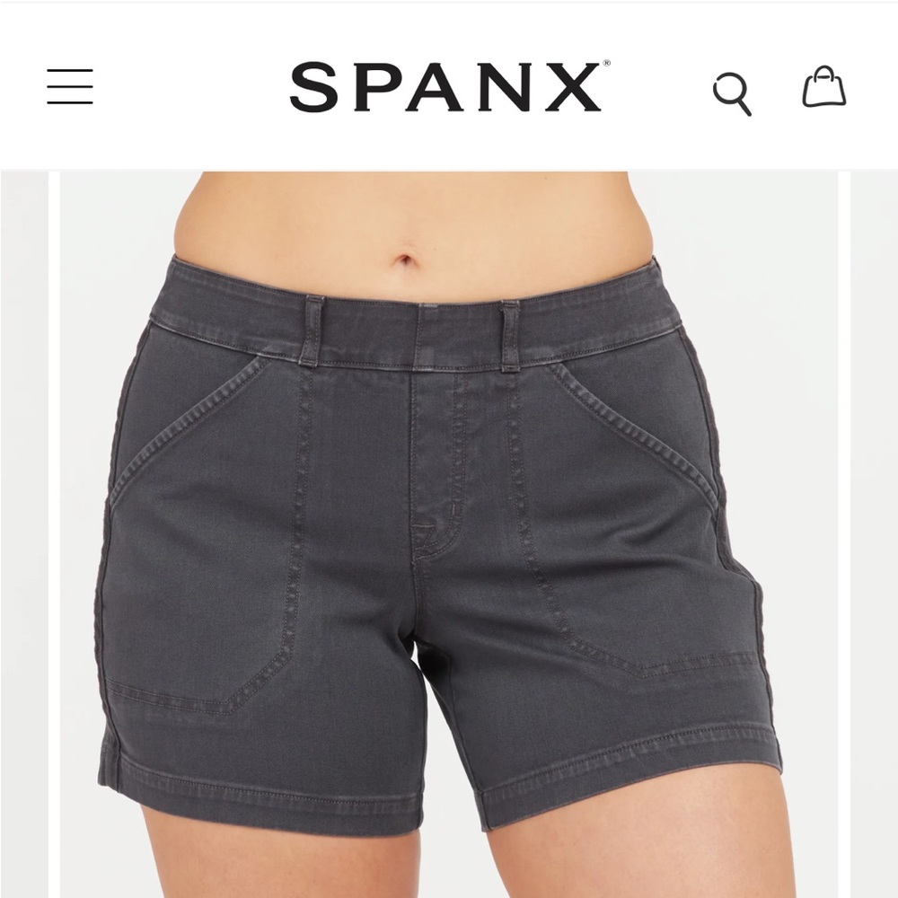 Spanx Stretch Twill Shorts, 6" blue New